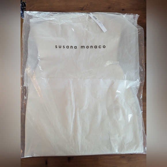 Susana Monaco Faux Leather Mini Slit Dress Size XL NWT Blanched Almond - Picture 3 of 12